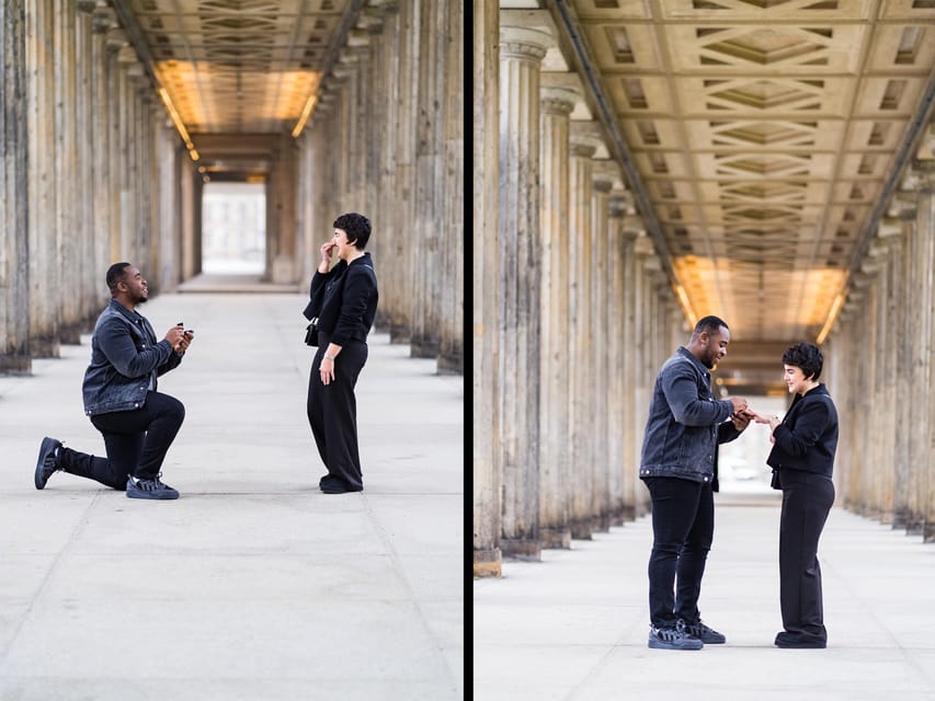 Berlin Love Story: Surprise Proposal Photography Session - A Berlin proposal photo session with a real plan