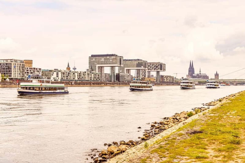 Cologne: 1-hour Rhine Cruise in Cologne - The Rhine Route: Cathedral Views, Old Town, Rheinauhafen, Harbor Cranes, Rodenkirchen