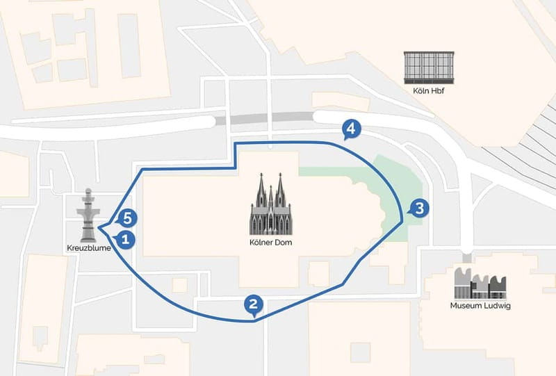 Cologne Cathedral Walking Tour around the cathedral with VR - Your 60 Minutes Loop: Kreuzblume, Roncalliplatz, and Domplatte