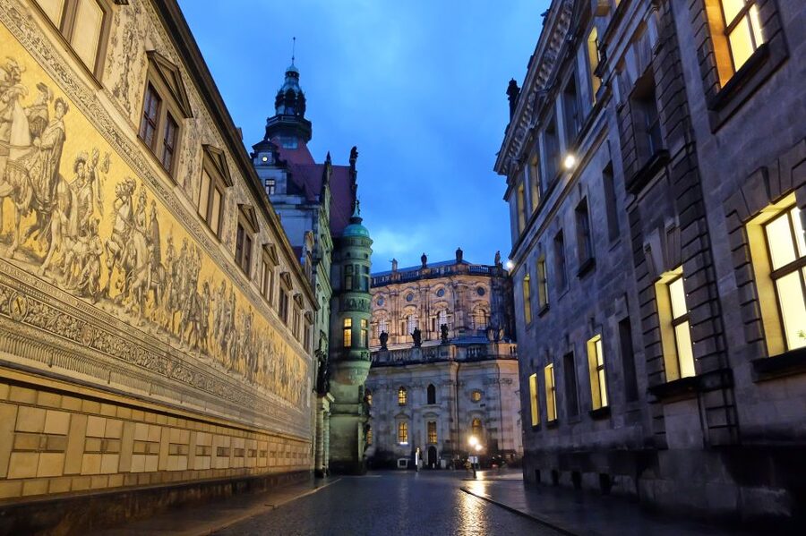 Dresden: Shared Small Group Walking Tour in English - Royal Palace area and Dresden Castle views, where reconstruction shows up fast