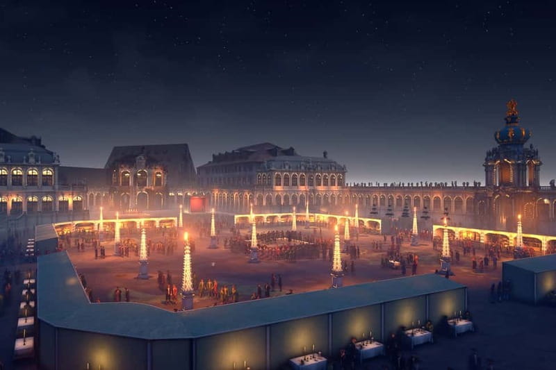 Dresden: Virtual Reality Time Travel Experience Ticket - Jugglers and a Juggler’s Stage for common Baroque life