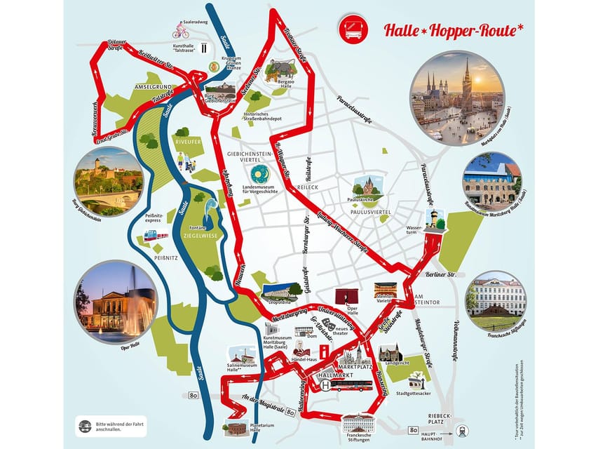 Halle (Saale) : Die Stadtrundfahrt mit dem Bus - Your stop list, explained as a sightseeing strategy