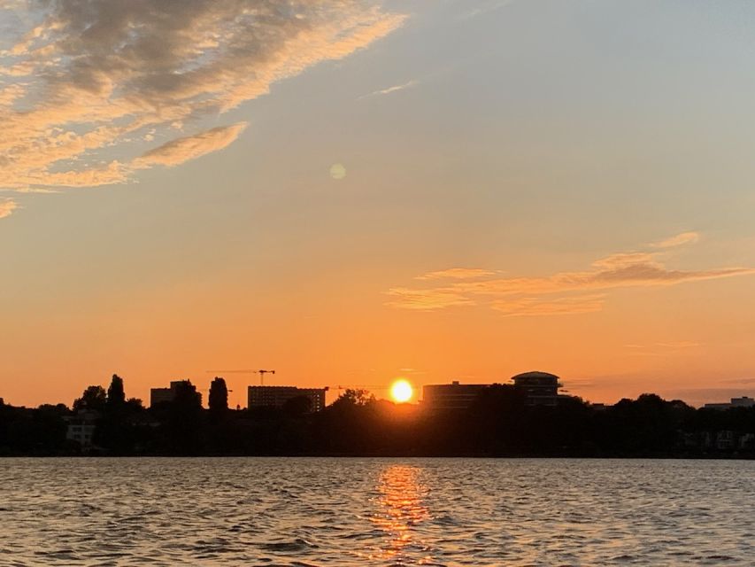 Hamburg: Alster River Sailboat Tour with Sundowner - The Hamburg skyline from the Alster: what you should expect to see