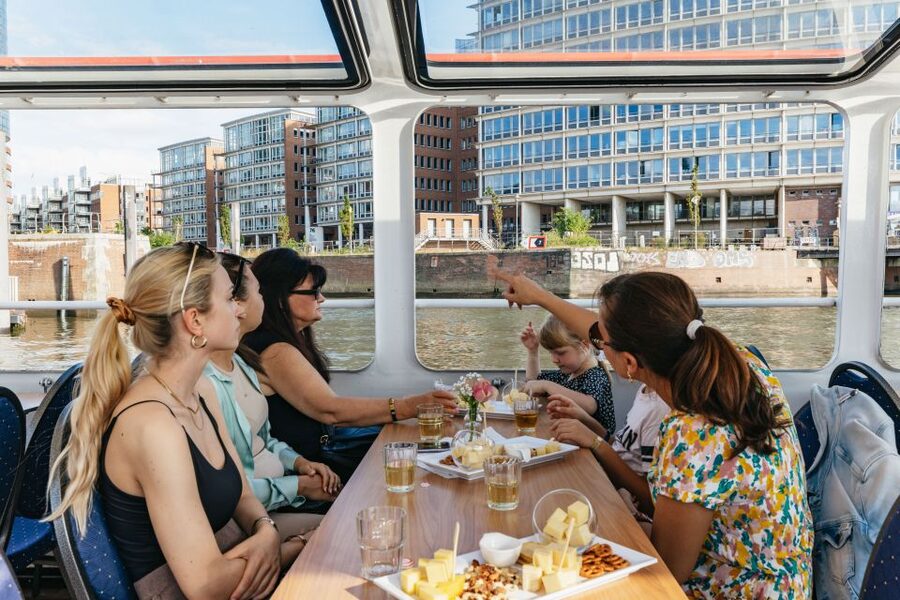 Hamburg: Harbor Cruise with Wine and Cheese - Your wine and cheese: plenty, local, and served during the ride