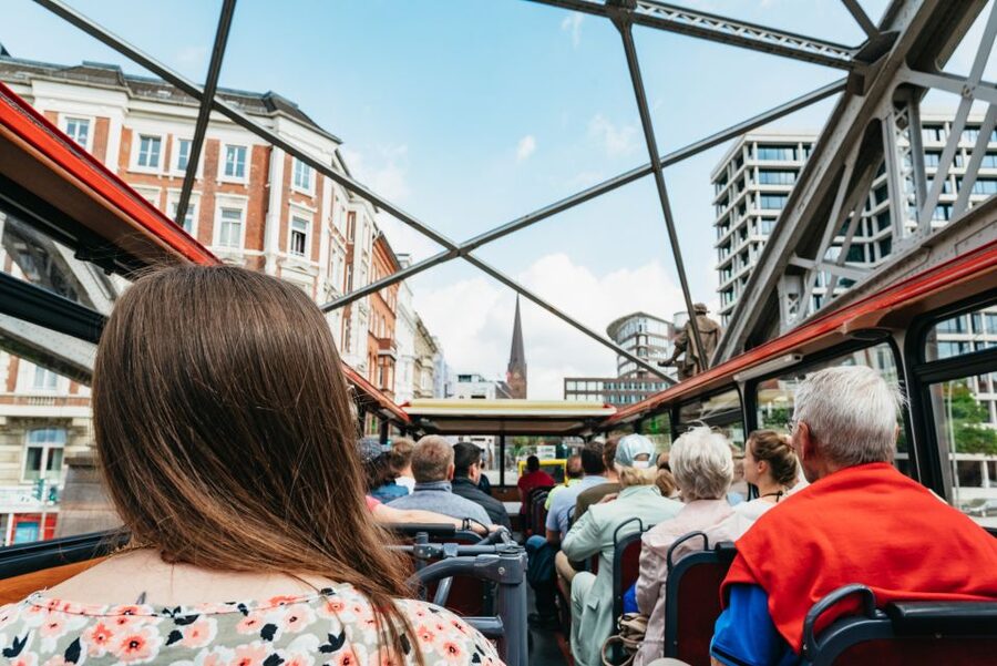 Hamburg: Line A Sightseeing Hop-On Hop-Off Bus Tour - Headsets, GPS, and the double-decker view from open-top angles