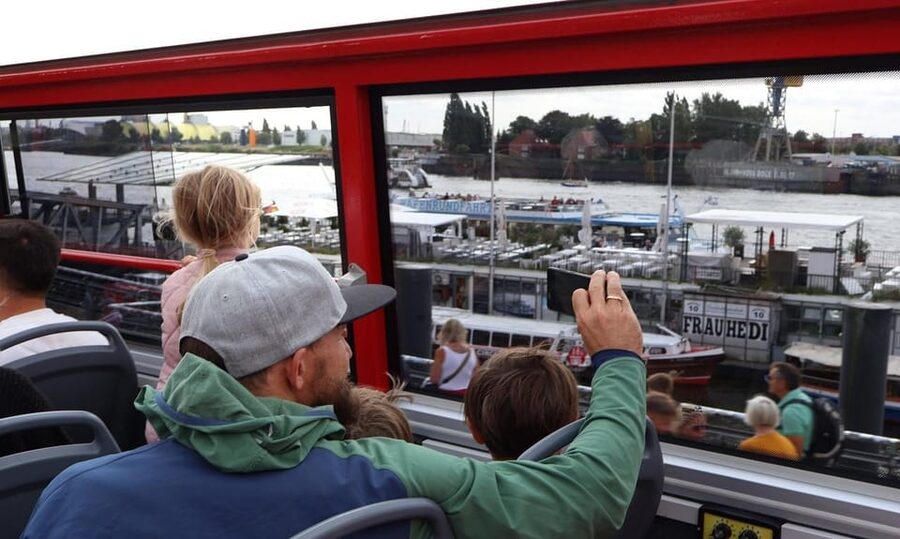 Hamburg: Line C Sightseeing Hop-On Hop-Off Bus Tour - Boarding the yellow and red double-decker, and how hop-on hop-off really feels