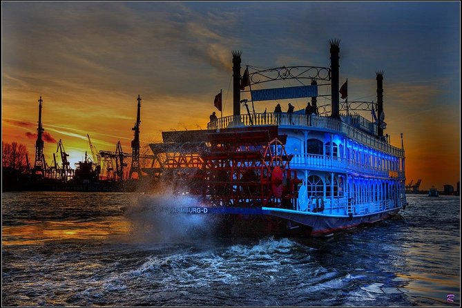 Lights tour through the port of Hamburg and to the historic warehouse district - Night Barge Views: Speicherstadt and Harbor Lights From St Pauli