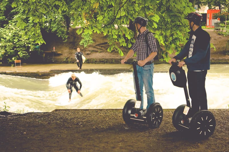 Munich 3-Hour Segway Tour: Nazi Munich & Royal Architecture - Eisbachwelle and the Isar River: The Mood Lightens for a Reason