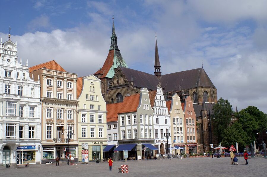 Rostock: City Walking Tour - Starting at the Rathaus, under the Greif (griffin)