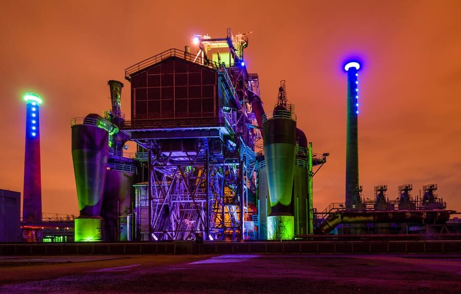 Torchlight tour of the old ironworks - Torchlight Time: Firelight Makes the Industrial Monument Feel Like a Stage